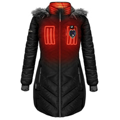Baltimore Ravens ActionHeat Women's 5V Battery Heated Long Puffer Full-Zip Hoodie Jacket | NFL Sale