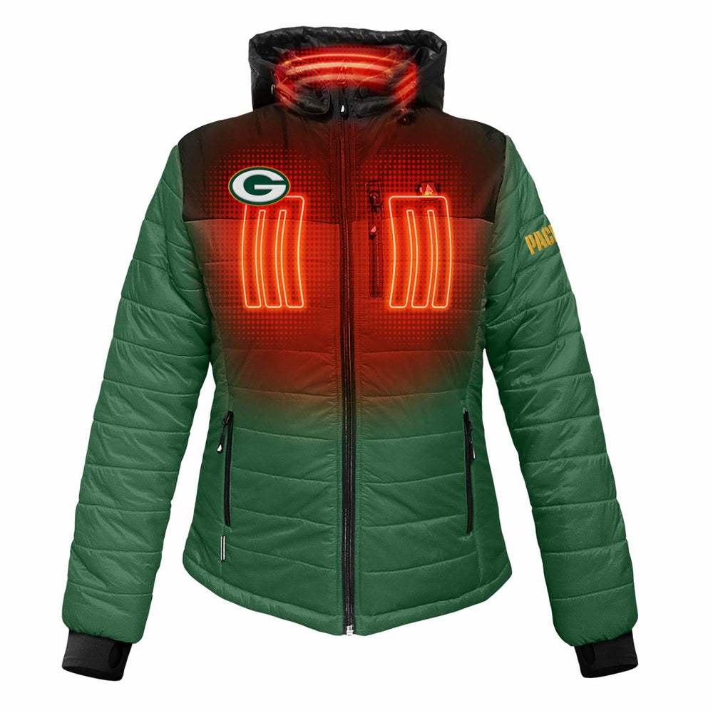 Green Bay Packers ActionHeat Women's 5V Battery Heated Insulated Puffer Full-Zip Jacket | NFL US