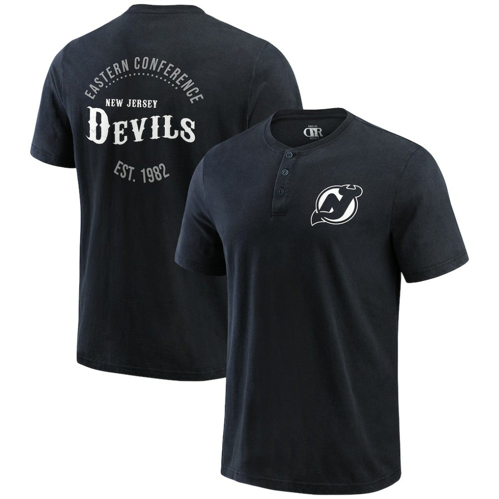 New Jersey Devils Darius Rucker Collection by Fanatics Fanatics Fest Washed Henley T-Shirt - NHL T-shirts