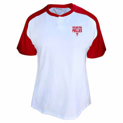 Bryce Harper Philadelphia Phillies Profile Women's Plus Size Name & Number Raglan Henley T-Shirt - MLB T-shirts