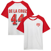 Elly De La Cruz Cincinnati Reds Profile Women's Plus Size Name & Number Raglan Henley T-Shirt - MLB T-shirts
