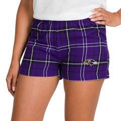 Baltimore Ravens Concepts Sport Women's Ultimate Flannel Shorts | NFL Online