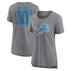 Detroit Lions Women's Heritage Custom Name & Number Tri-Blend T-Shirt | NFL Discount