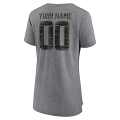 Jacksonville Jaguars Women's Heritage Custom Name & Number Tri-Blend T-Shirt | NFL Sale
