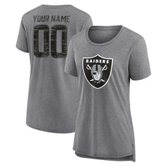Las Vegas Raiders Women's Heritage Custom Name & Number Tri-Blend T-Shirt | NFL On sale