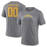 Los Angeles Chargers Heritage Custom Name & Number Tri-Blend T-Shirt | NFL Hot