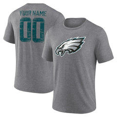 Philadelphia Eagles Heritage Custom Name & Number Tri-Blend T-Shirt | NFL New