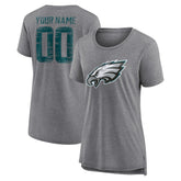 Philadelphia Eagles Women's Heritage Custom Name & Number Tri-Blend T-Shirt | NFL Online