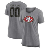 San Francisco 49ers Women's Heritage Custom Name & Number Tri-Blend T-Shirt | NFL New