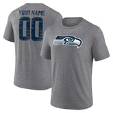 Seattle Seahawks Heritage Custom Name & Number Tri-Blend T-Shirt | NFL New