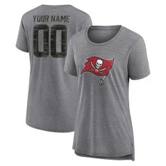 Tampa Bay Buccaneers Women's Heritage Custom Name & Number Tri-Blend T-Shirt | NFL Hot