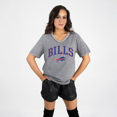 Buffalo Bills Gameday Couture Women's Relaxed Iconic Edge Rhinestone V-Neck T-Shirt | NFL Near me