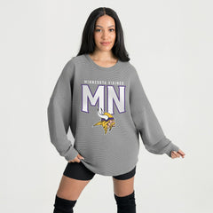 Minnesota Vikings Gameday Couture Women's Oversized Pure Motion Corded Sweatshirt | NFL On sale