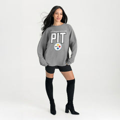 Pittsburgh Steelers Gameday Couture Women's Oversized Pure Motion Corded Sweatshirt | NFL Online