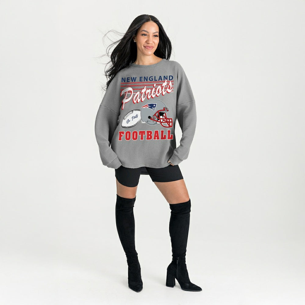 New England Patriots Gameday Couture Women's Oversized Sweet Victory Corded Sweatshirt | NFL Sale