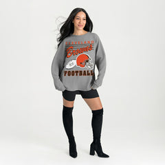 Cleveland Browns Gameday Couture Women's Oversized Sweet Victory Corded Sweatshirt | NFL Discount