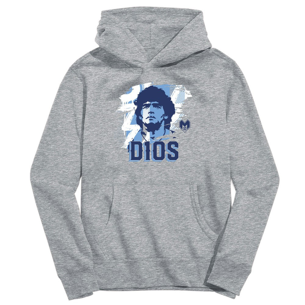Diego Maradona Argentina National Team Vive La Fete Youth D10S Pullover Hoodie for sale - Gray