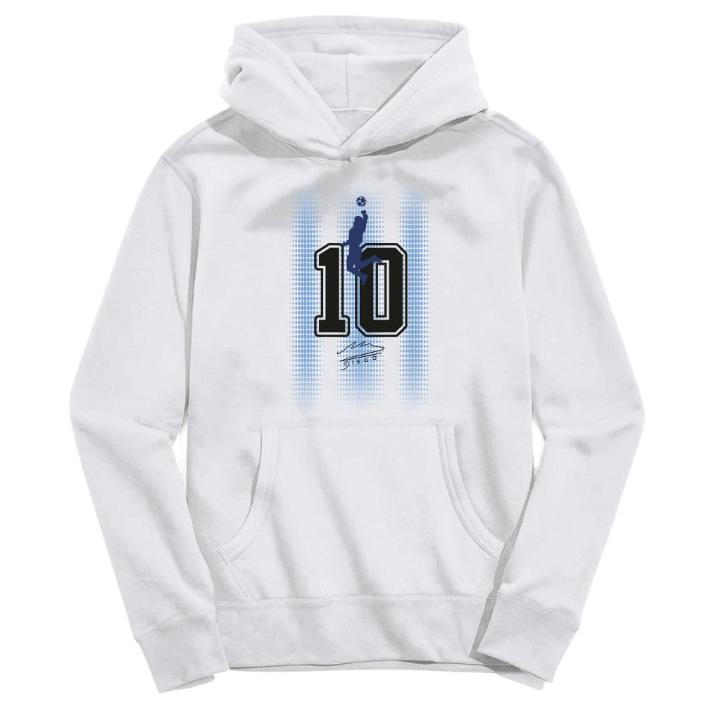 Diego Maradona Argentina National Team Vive La Fete Youth Number & Signature Pullover Hoodie for sale - White
