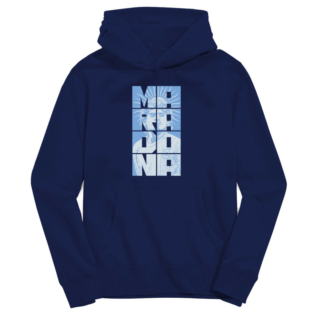 Diego Maradona Argentina National Team Vive La Fete Youth Portrait Pullover Hoodie