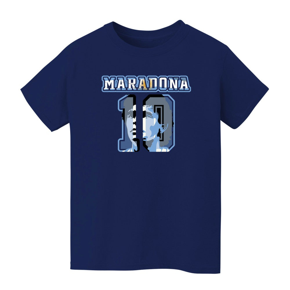 Diego Maradona Argentina National Team Vive La Fete Youth Name & Number T-Shirt for sale - Navy