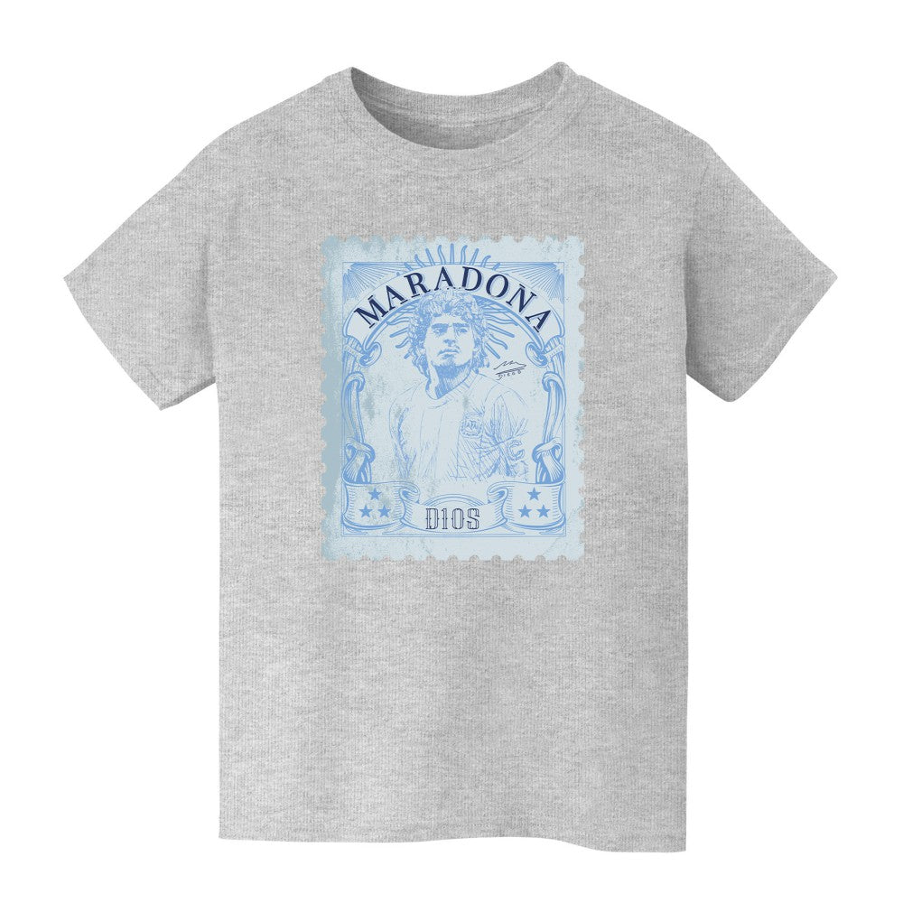 Diego Maradona Argentina National Team Vive La Fete Toddler Vintage Stamp T-Shirt for sale - Gray