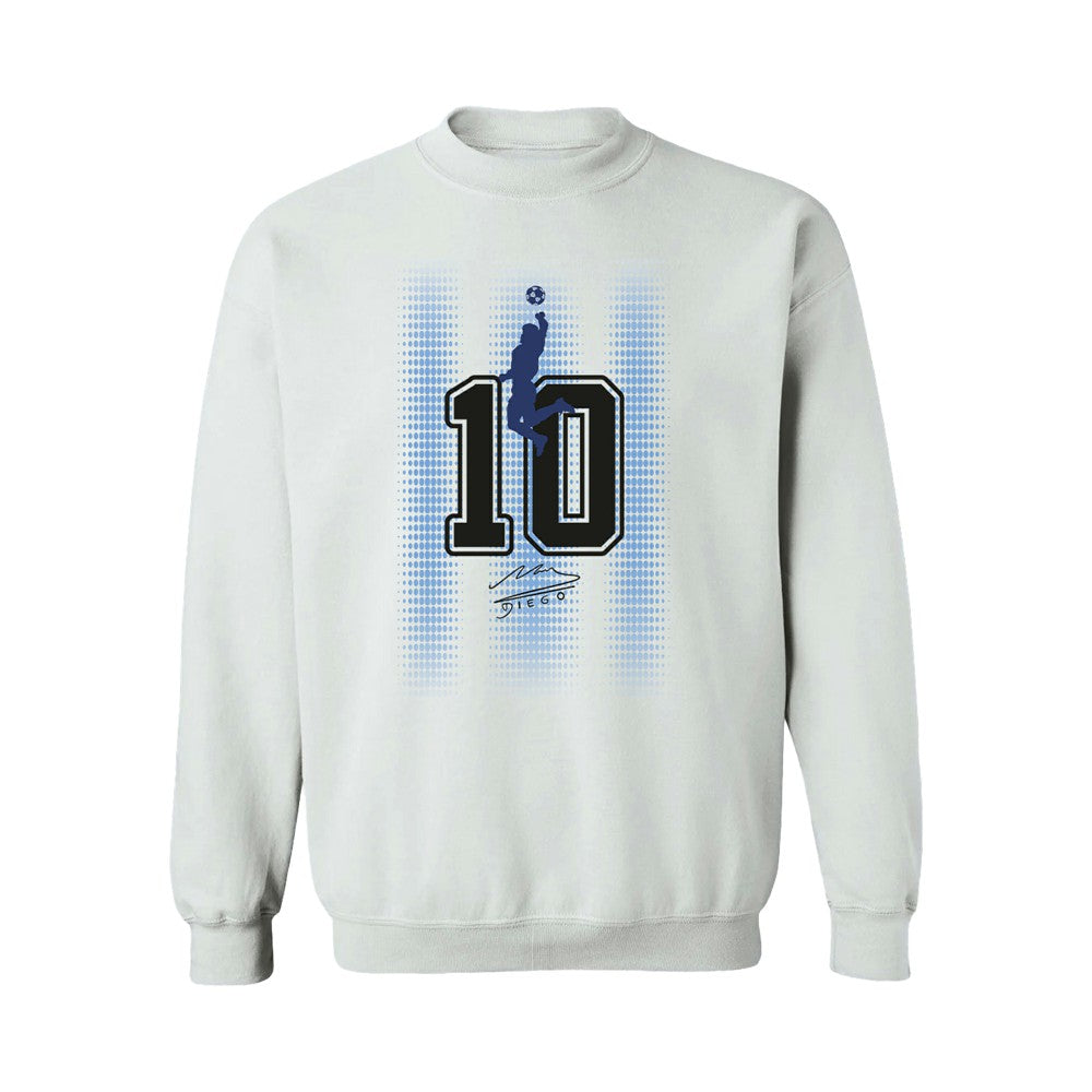 Diego Maradona Argentina National Team Vive La Fete Women's Number & Signature Sweatshirt for sale - White