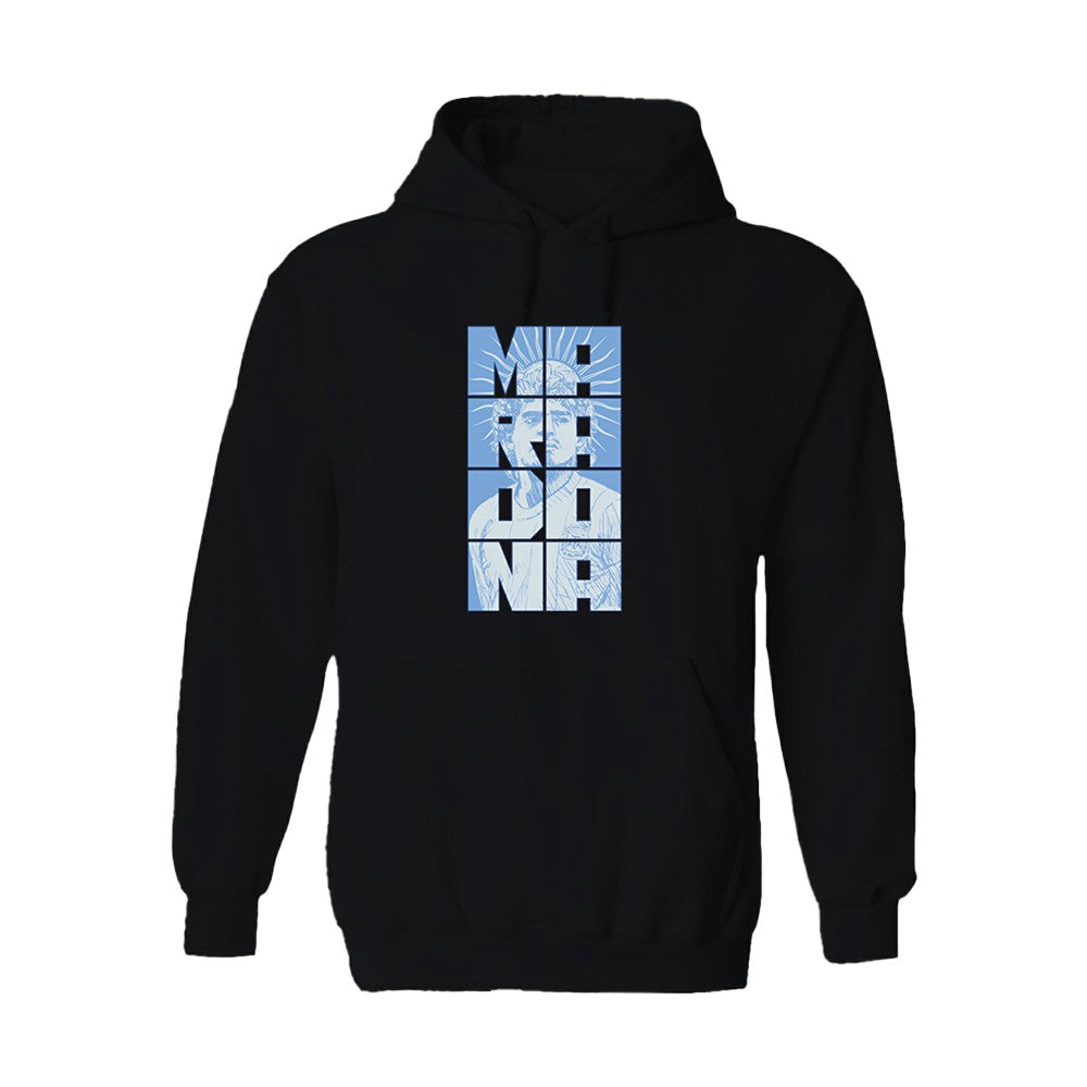 Diego Maradona Argentina National Team Vive La Fete Portrait Hoodie for sale - Black
