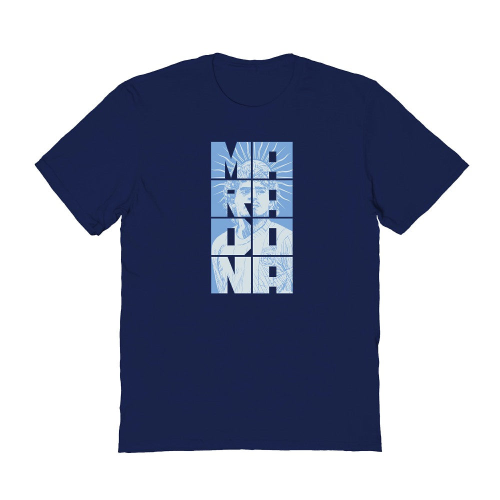 Diego Maradona Argentina National Team Vive La Fete Portrait T-Shirt for sale - Navy