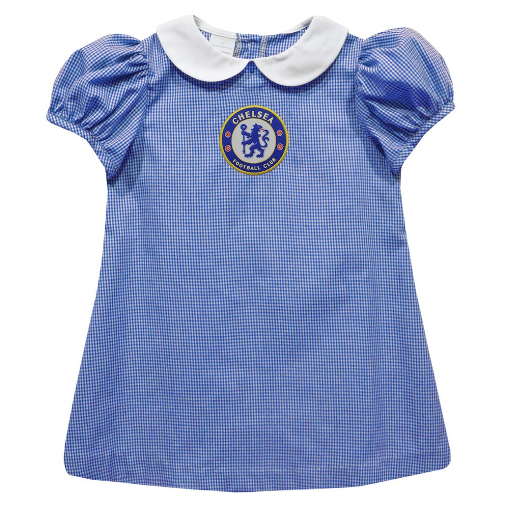 Chelsea Vive La Fete Girls Toddler Gingham Puffy A-Line Dress Discount - Royal