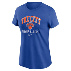 Blue New York Knicks Women's The City Never Sleeps T-Shirt | NBA
