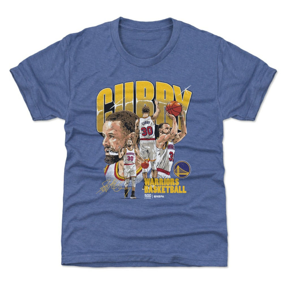 Royal Stephen Curry Golden State Warriors 500 Level Youth Collage T-Shirt | NBA