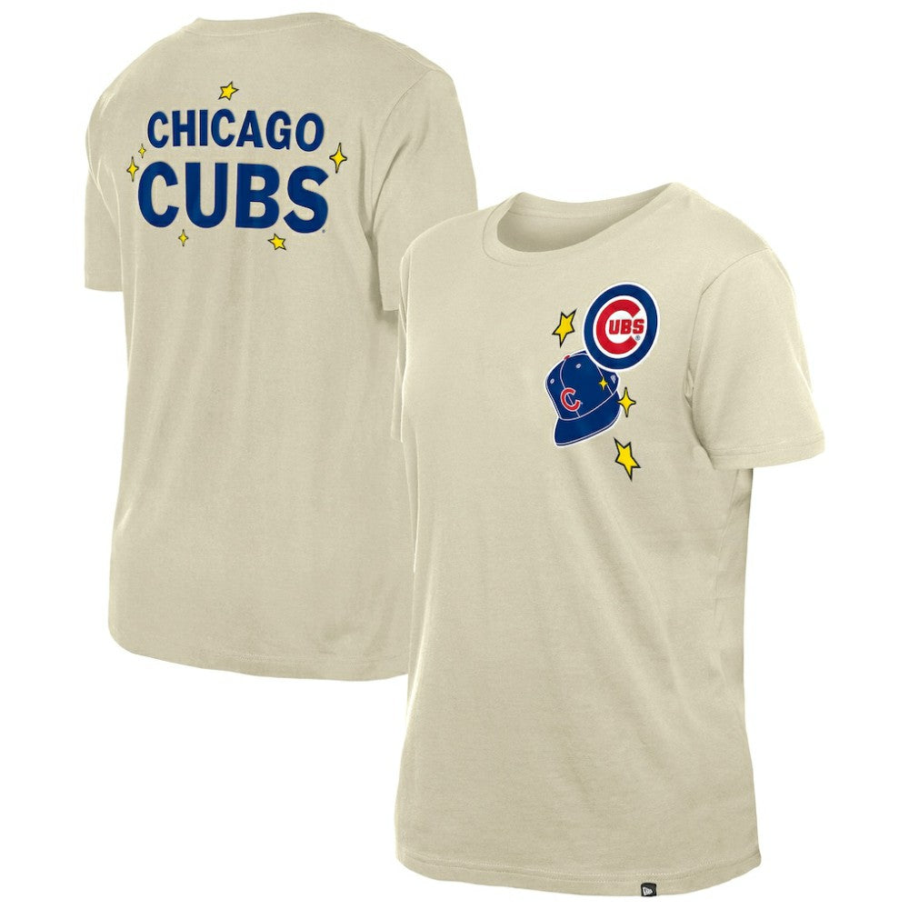 Chicago Cubs New Era Women's Stars & Cap T-Shirt - MLB T-shirts