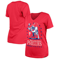 Philadelphia Phillies New Era Women's Little Miss 2 V-Neck T-Shirt - MLB T-shirts