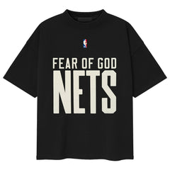 Black Brooklyn Nets Fear of God x NBA Classic Fit T-Shirt | NBA