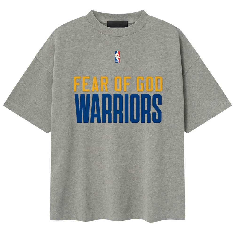 Heather Gray Golden State Warriors Fear of God x NBA Unisex 90s T-Shirt sale | NBA