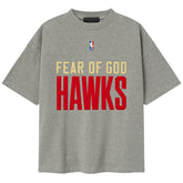 Heather Gray Atlanta Hawks Fear of God x NBA Unisex 90s T-Shirt | NBA