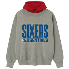 Heather Gray/Red Philadelphia 76ers Fear of God x NBA Unisex Sport Hoodie | NBA