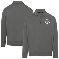 Boston Red Sox Levelwear Women's Canmore Chenille Logo Quarter-Zip Top - MLB Tops