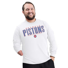 White Detroit Pistons G-III Sports by Carl Banks Adaptive Printed Mesh Effect Long Sleeve T-Shirt sale | NBA