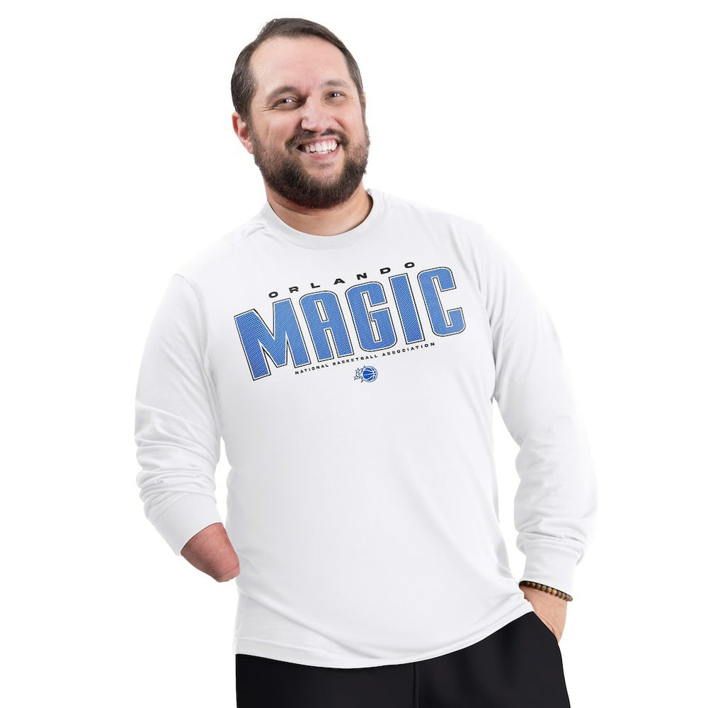 White Orlando Magic G-III Sports by Carl Banks Adaptive Printed Mesh Effect Long Sleeve T-Shirt | NBA