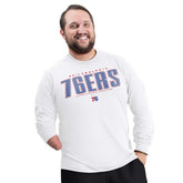 White Philadelphia 76ers G-III Sports by Carl Banks Adaptive Printed Mesh Effect Long Sleeve T-Shirt | NBA