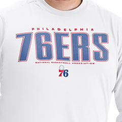 White Philadelphia 76ers G-III Sports by Carl Banks Adaptive Printed Mesh Effect Long Sleeve T-Shirt | NBA