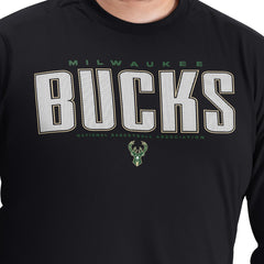 Black Milwaukee Bucks G-III Sports by Carl Banks Adaptive Printed Mesh Effect Long Sleeve T-Shirt | NBA