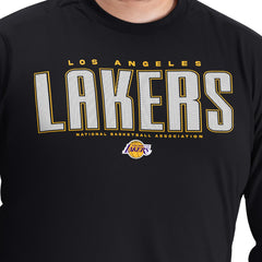 Black Los Angeles Lakers G-III Sports by Carl Banks Adaptive Printed Mesh Effect Long Sleeve T-Shirt | NBA