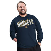 Navy Denver Nuggets G-III Sports by Carl Banks Adaptive Printed Mesh Effect Long Sleeve T-Shirt sale | NBA