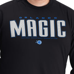 Black Orlando Magic G-III Sports by Carl Banks Adaptive Printed Mesh Effect Long Sleeve T-Shirt | NBA