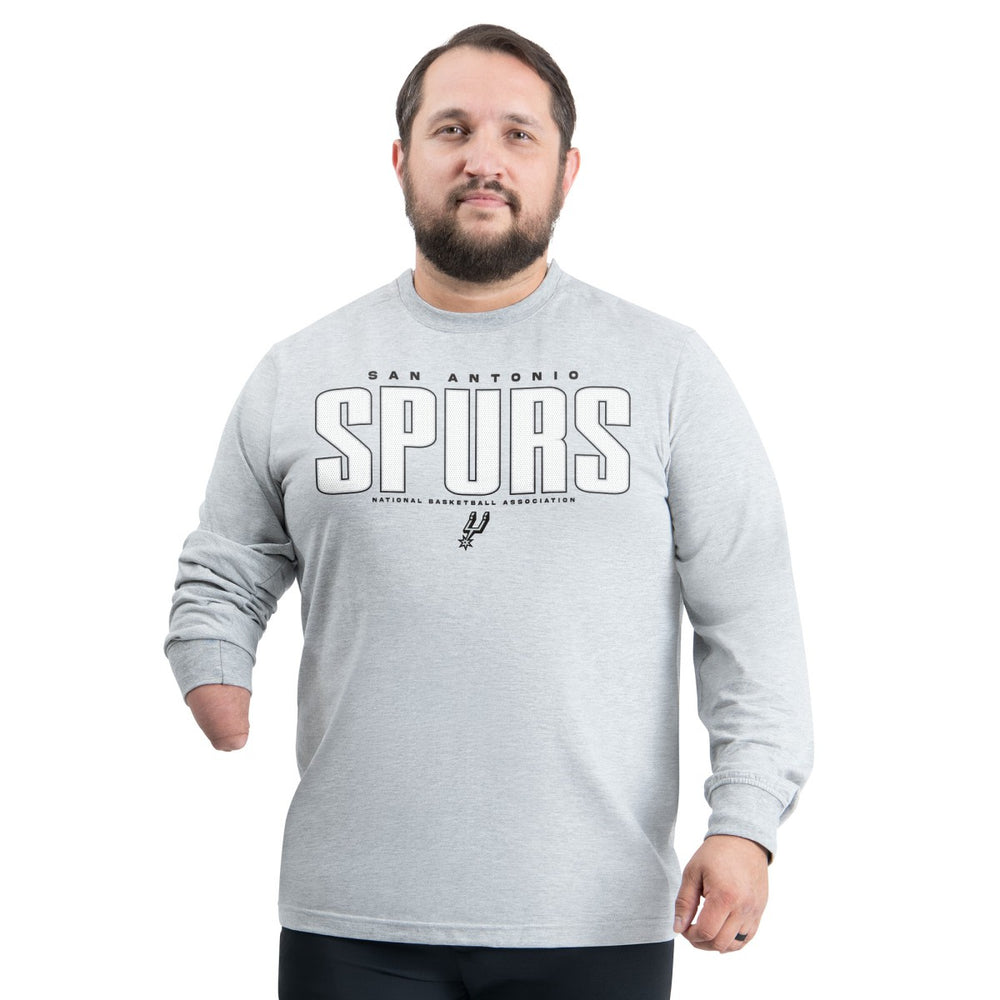 Gray San Antonio Spurs G-III Sports by Carl Banks Adaptive Printed Mesh Effect Long Sleeve T-Shirt | NBA
