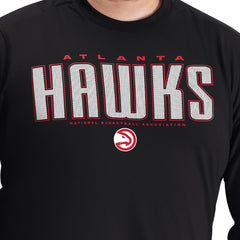 Black Atlanta Hawks G-III Sports by Carl Banks Adaptive Printed Mesh Effect Long Sleeve T-Shirt | NBA