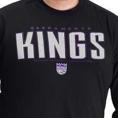 Black Sacramento Kings G-III Sports by Carl Banks Adaptive Printed Mesh Effect Long Sleeve T-Shirt | NBA