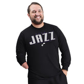 Black Utah Jazz G-III Sports by Carl Banks Adaptive Printed Mesh Effect Long Sleeve T-Shirt | NBA